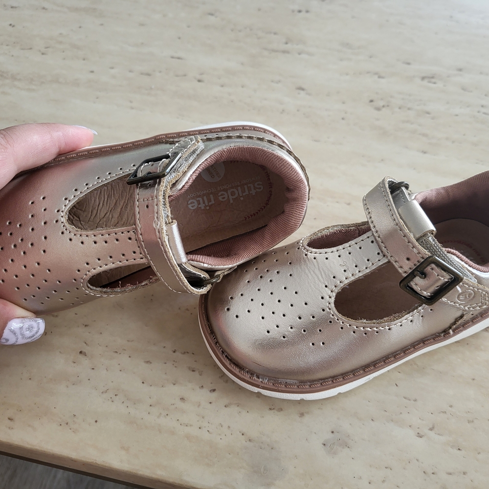 Stride Rite Shiny Gold Kids Dress Shoes